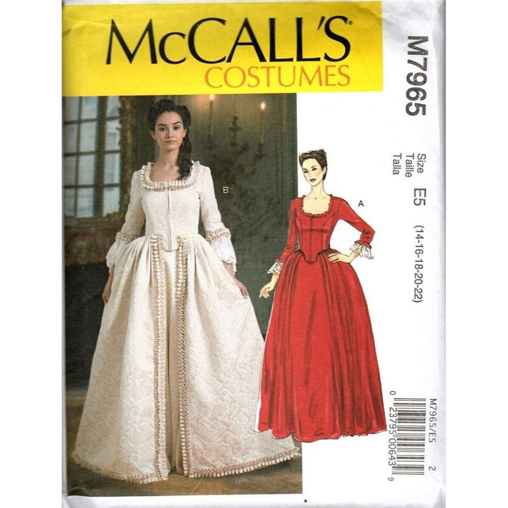 McCall's M7965 Misses 14 to 22 Historical Costume Renaissance Dress Pattern New